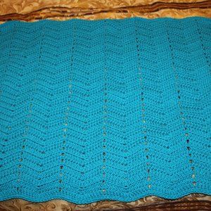 Homemade Crochet Baby Blanket (Blue)